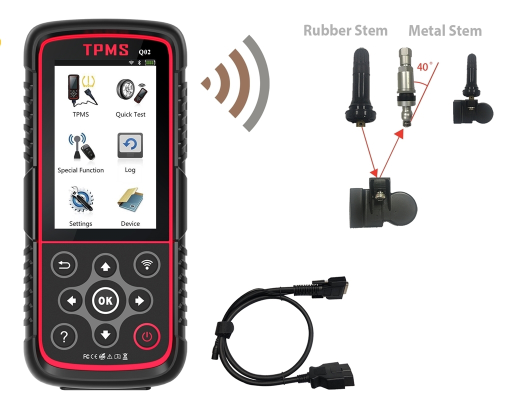 Universal TPMS Sensor Diagnostic and Programming Tool for Cars, Trucks, and Buses