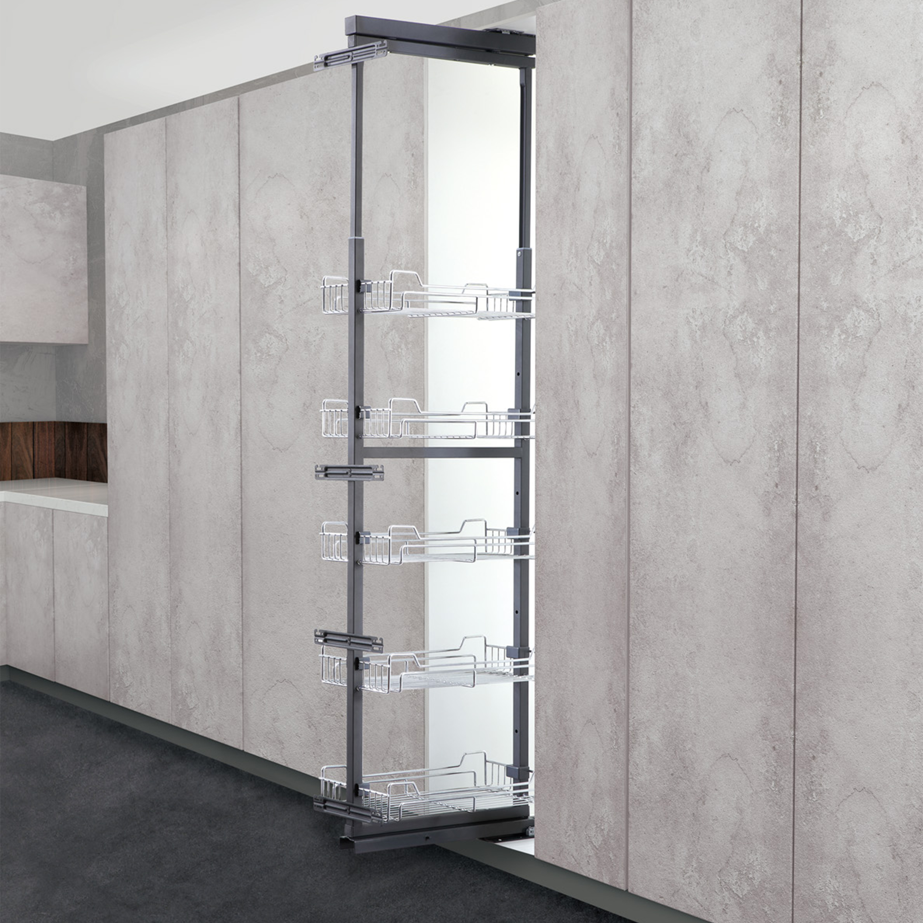 Tall Unit Kitchen Pantry Basket Pull Out Cabinet Hardware