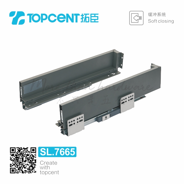 Topcent SL.7665 Undermount Slim Box Drawer Slide