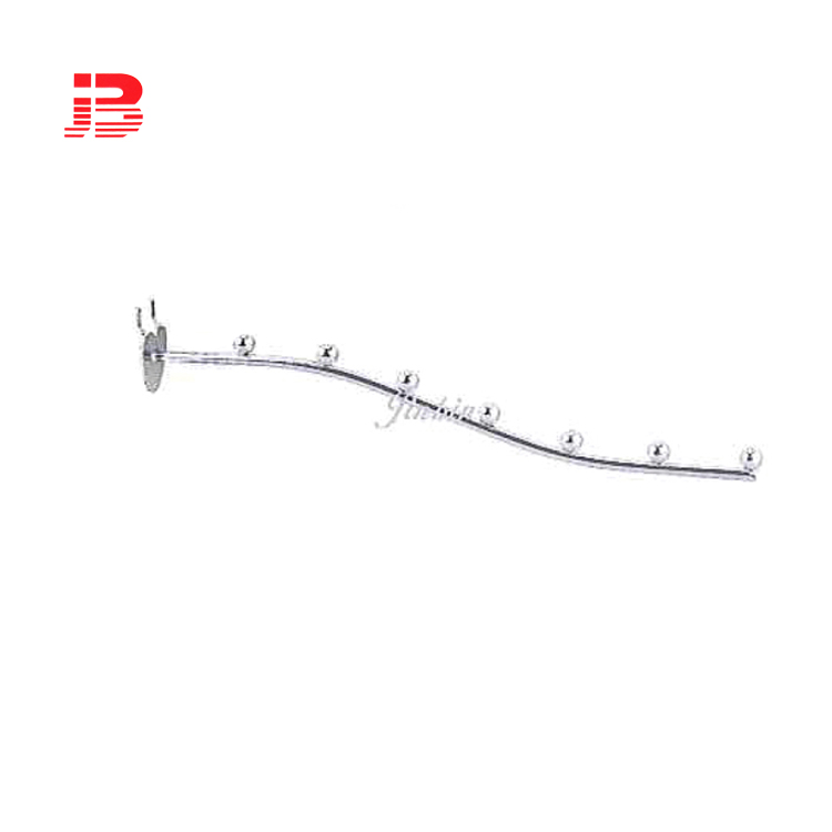 Metal hook with 7 beads for pegboard panel