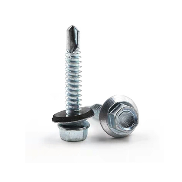 Hex Washer Head Sheet Metal Screws with Drill Point