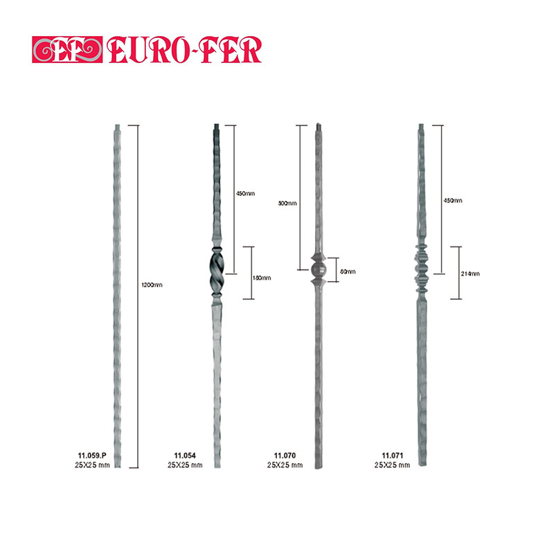 Iron Stair Balusters - Square Hand-Forged Collection