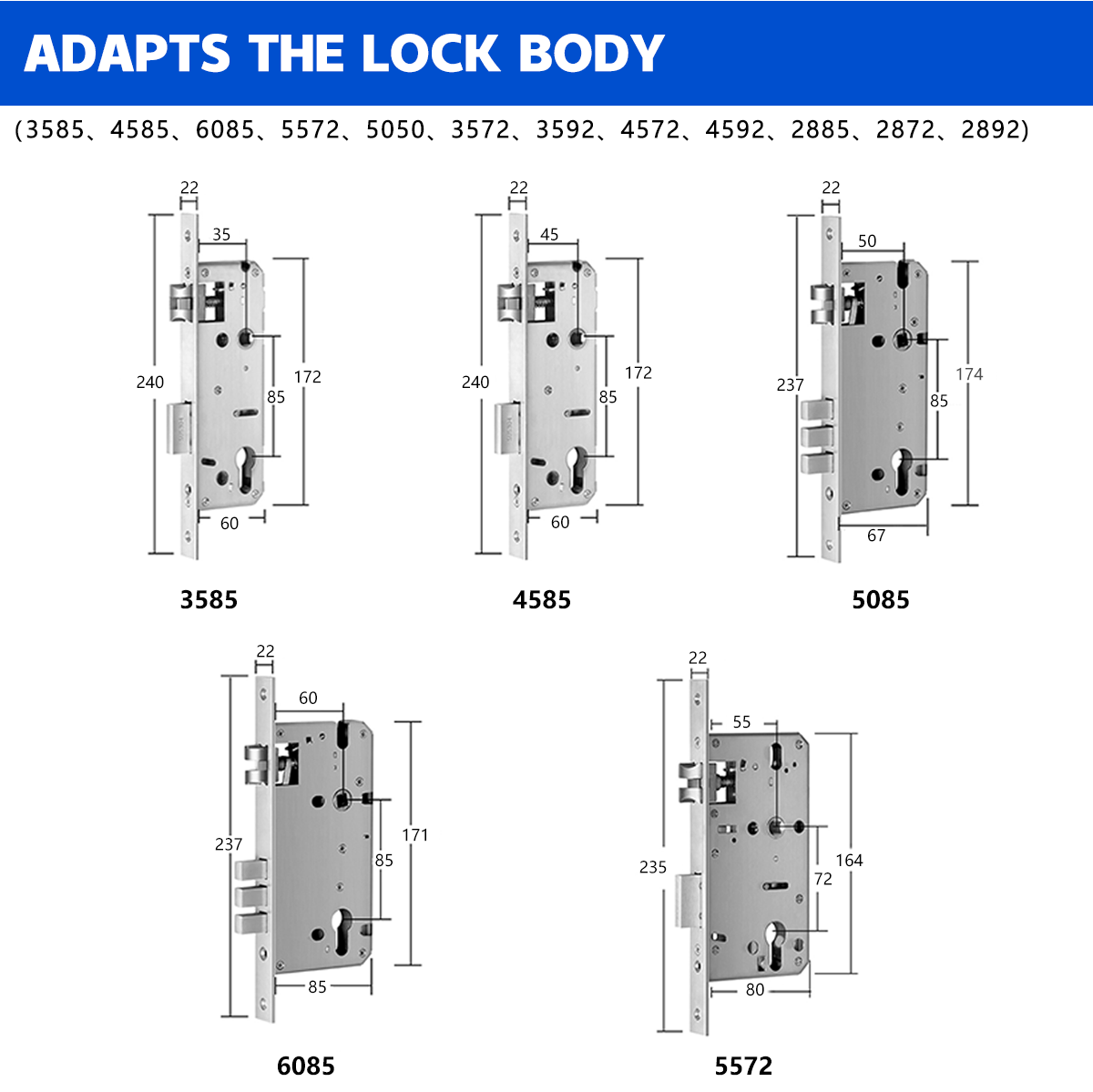 Euro Standard Mortise RFID ID Card System Wireless Digital Hotel Lock