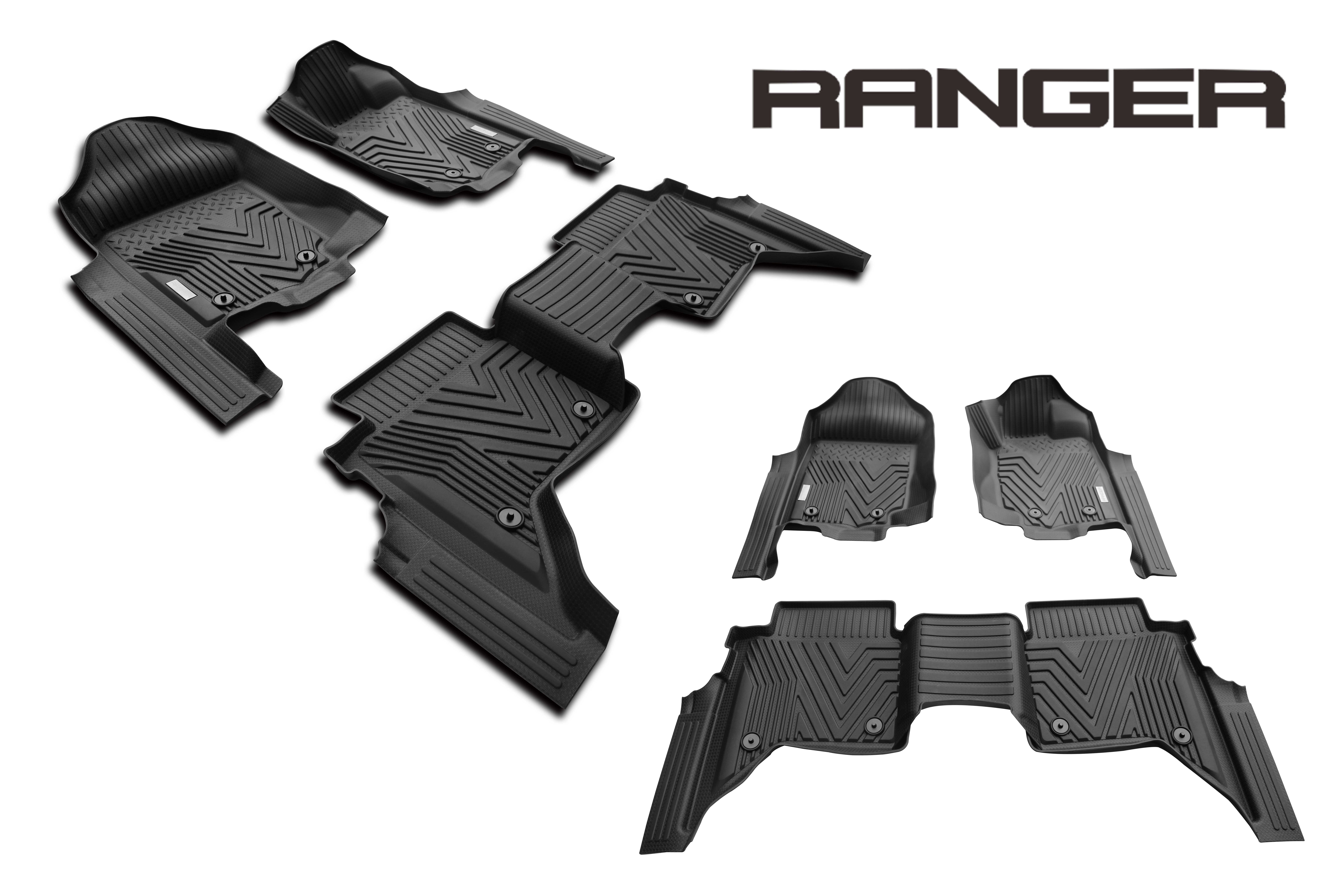 USTONE TPE/TPV All-Weather Car Floor Mats for Ranger