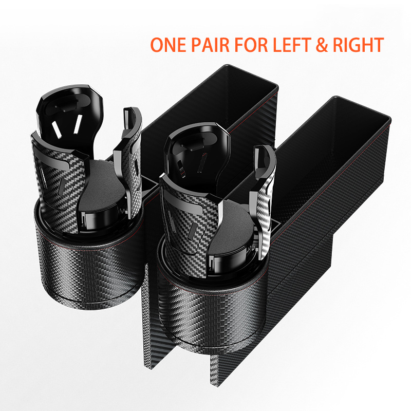 Carbon Fiber Look Car Seat Gap Storage Box Organizer