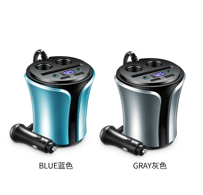 Car Adapter with USB Charger and Cigarette Lighter Sockets