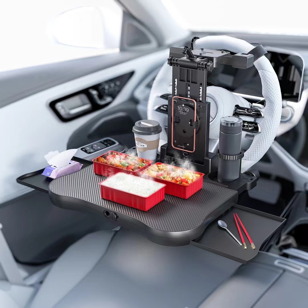 Multi-function Car Backseat Organizer with 360° Rotary Phone Holder and Drink Holder