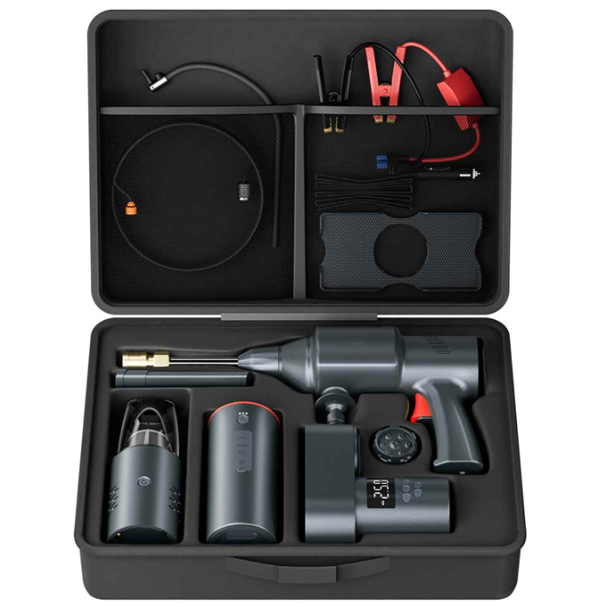 5-in-1 Auto Smart Kit: Washer, Air Compressor, Vacuum, Jump Starter, Power Bank