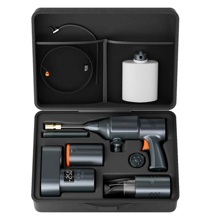 5-in-1 Auto Smart Kit: Washer, Air Compressor, Vacuum, Jump Starter, Power Bank