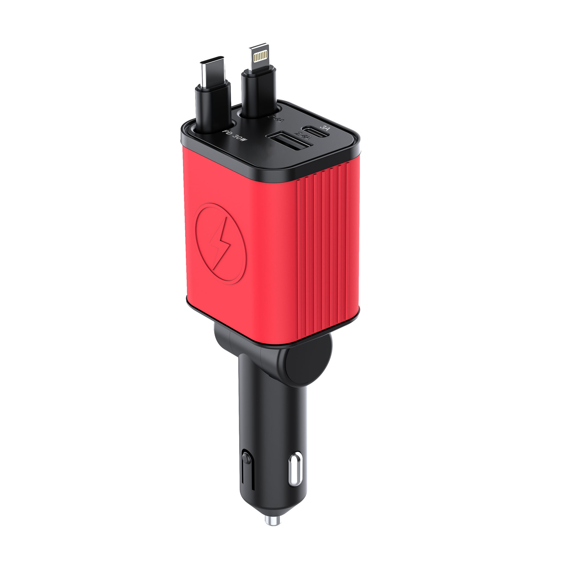 Retractable 4-in-1 PD 30W Fast Car Charger