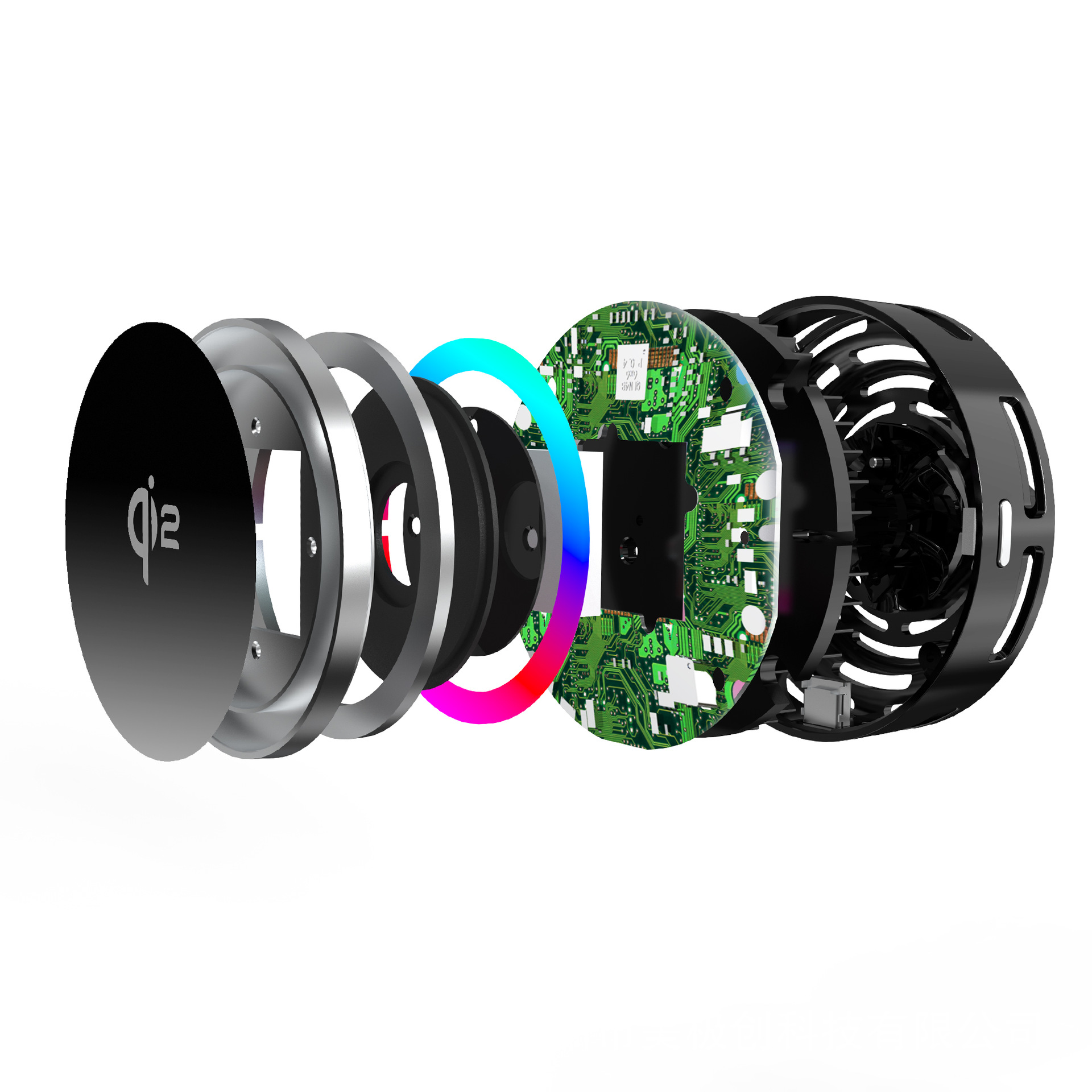 5W Qi2 Magnetic Wireless Car Charger with RGB Light and Cooling Fan