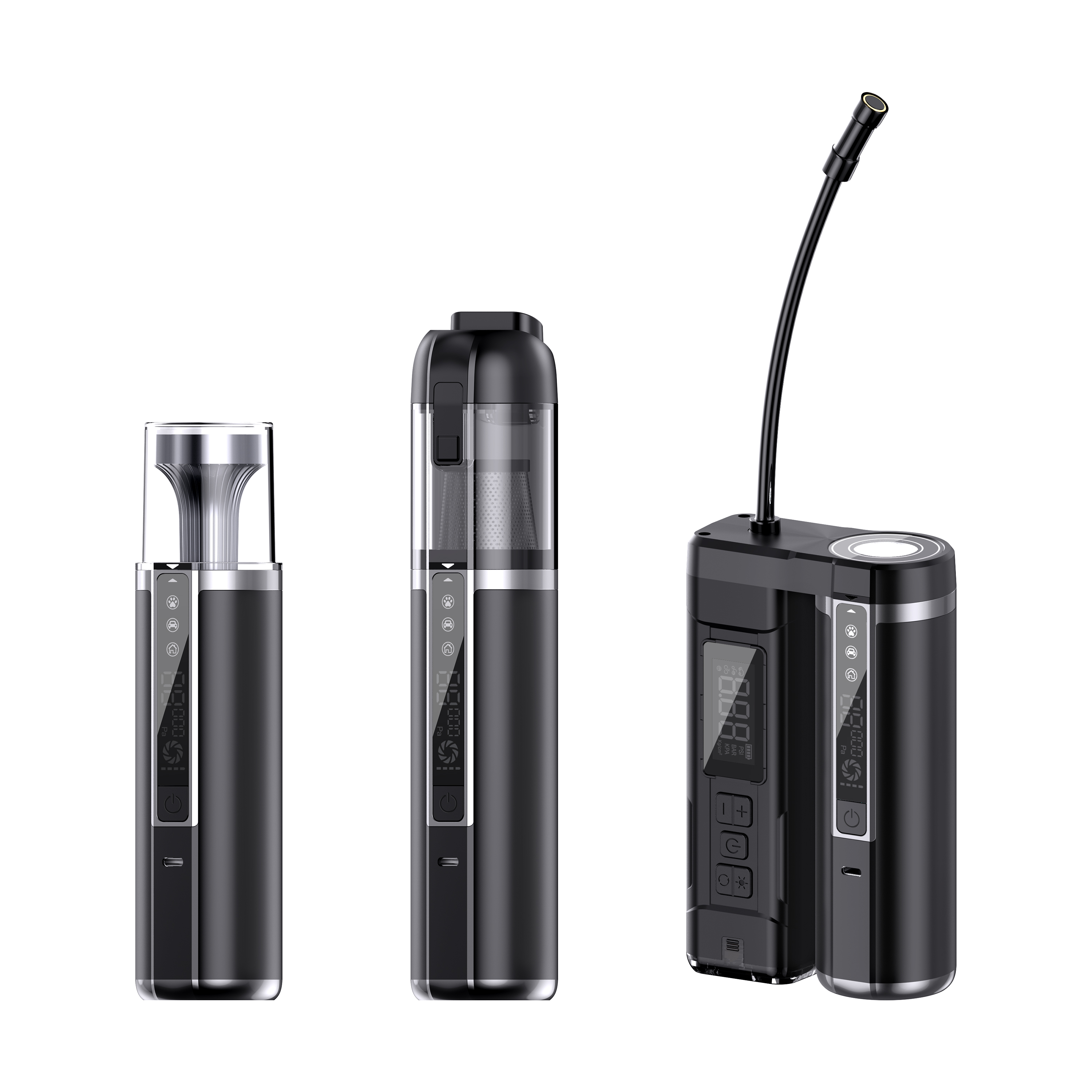 5-in-1 Auto Smart Kit: Washer, Air Compressor, Vacuum, Jump Starter, Power Bank