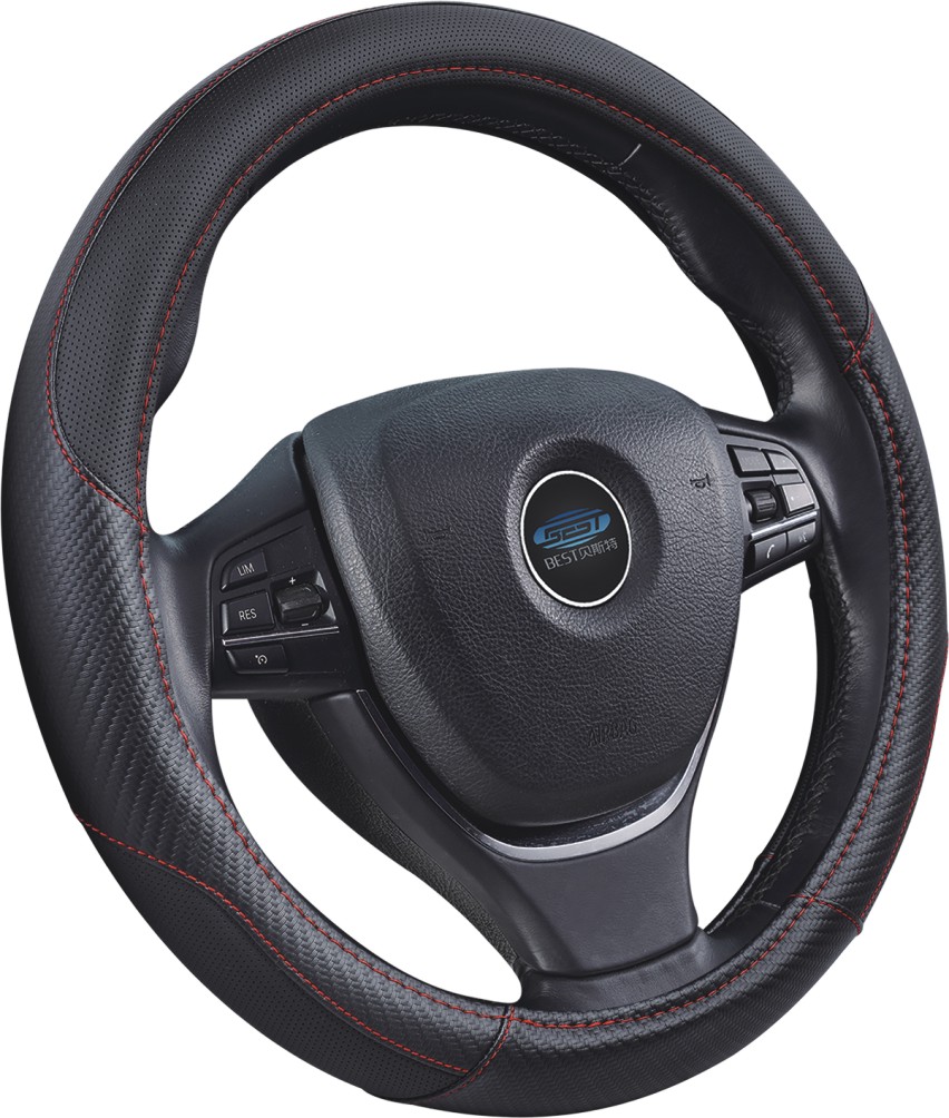 Universal PU Leather Carbon Fiber Pattern Car Steering Wheel Cover