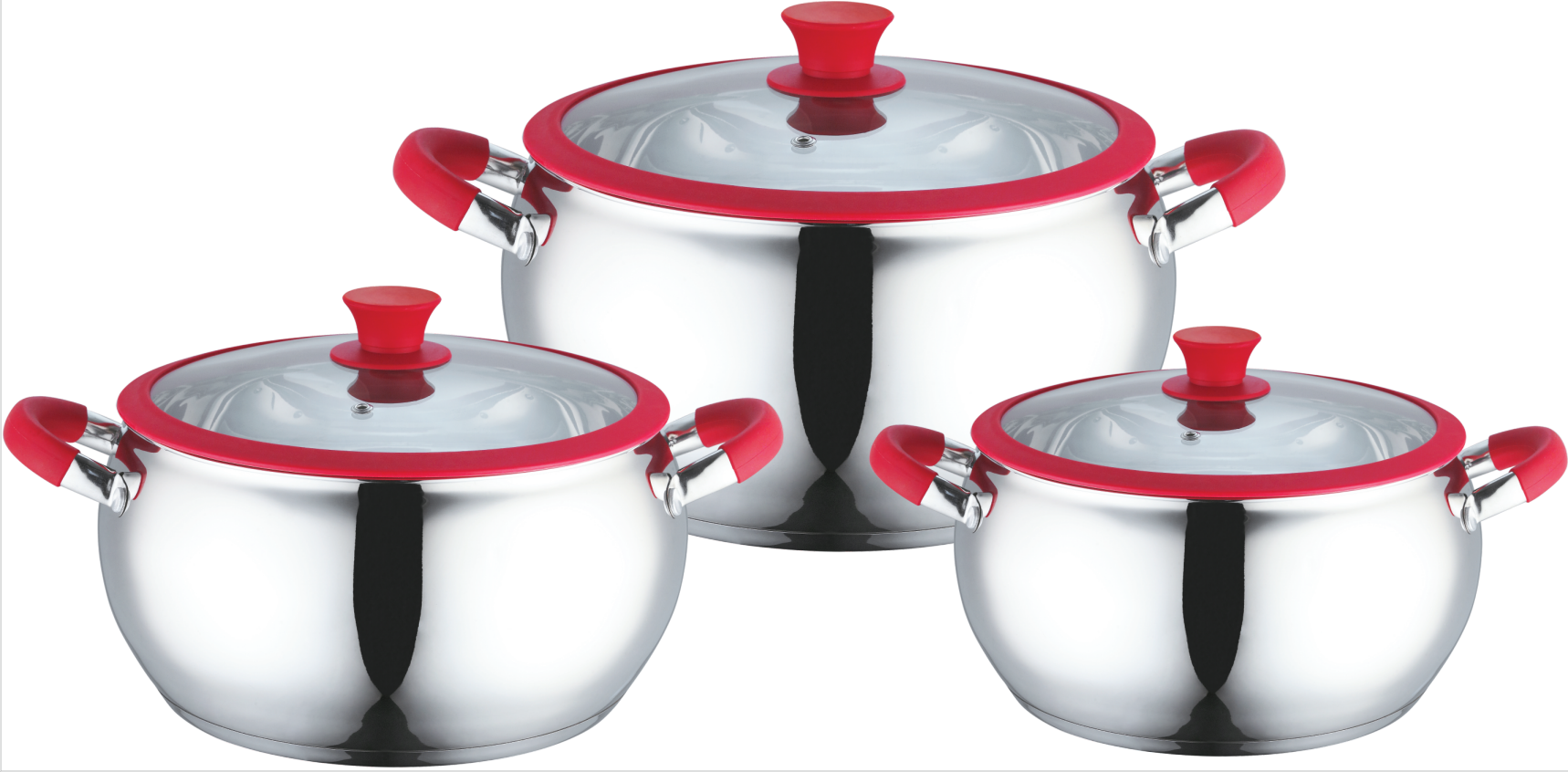 6pcs Stainless Steel Apple Shape Pot with Silicone Lid