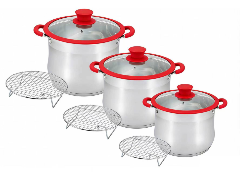 9-piece belly-shaped stock pot set