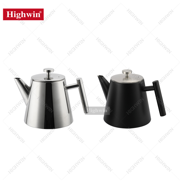 Double Wall Stainless Steel Teapot with Infuser Basket