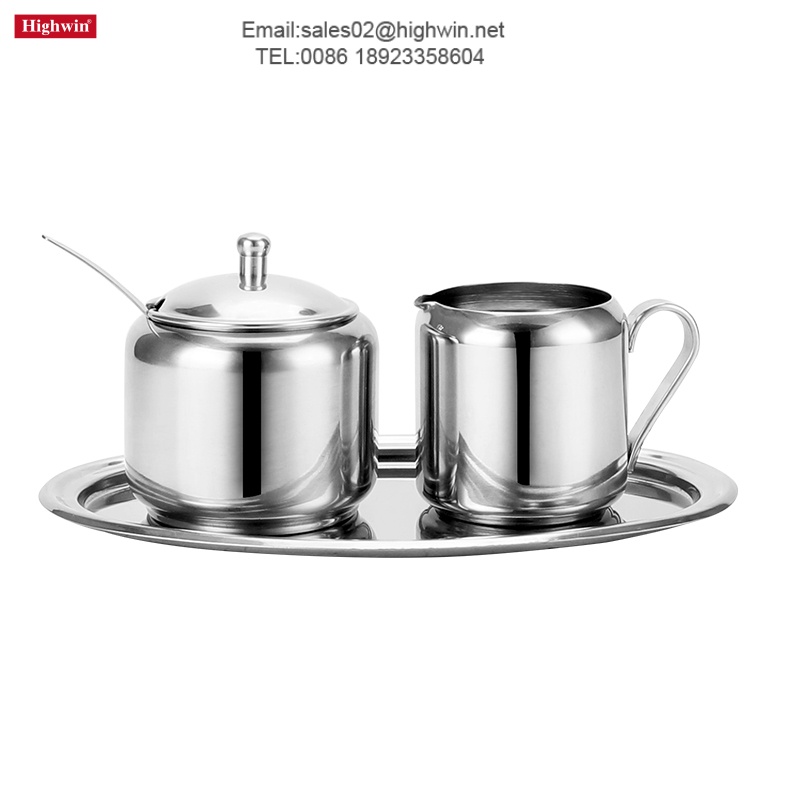 Durable Stainless Steel Sugar Creamer Set for Coffee Tea