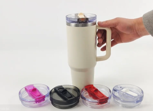 Stainless Steel Insulated Cup with Detachable Mouth and Flip Straw