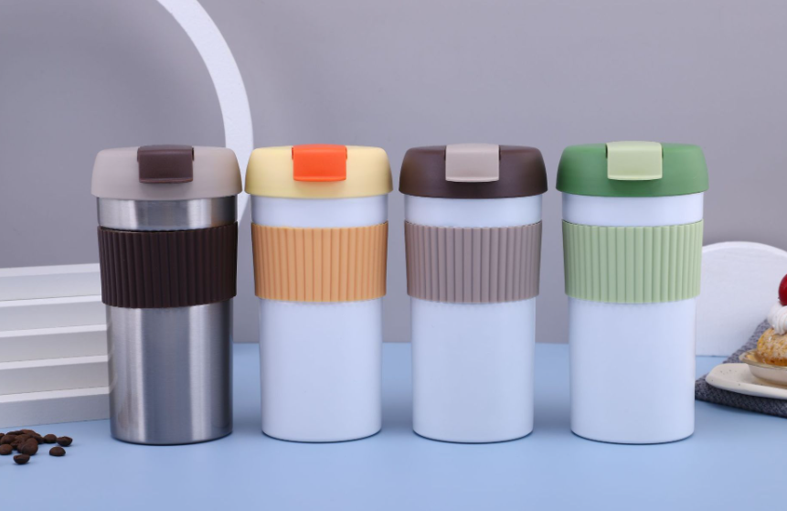Silicone Anti-Slip Stainless Steel Vacuum Coffee Cup