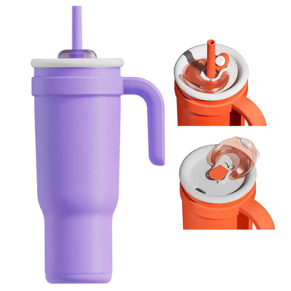 Double Layer Stainless Steel Vacuum Flask Mug with Lid