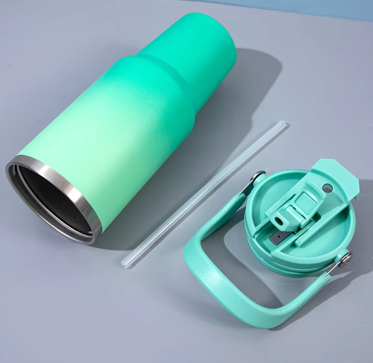 Travel Tumbler Mug with Straw Lid Handle