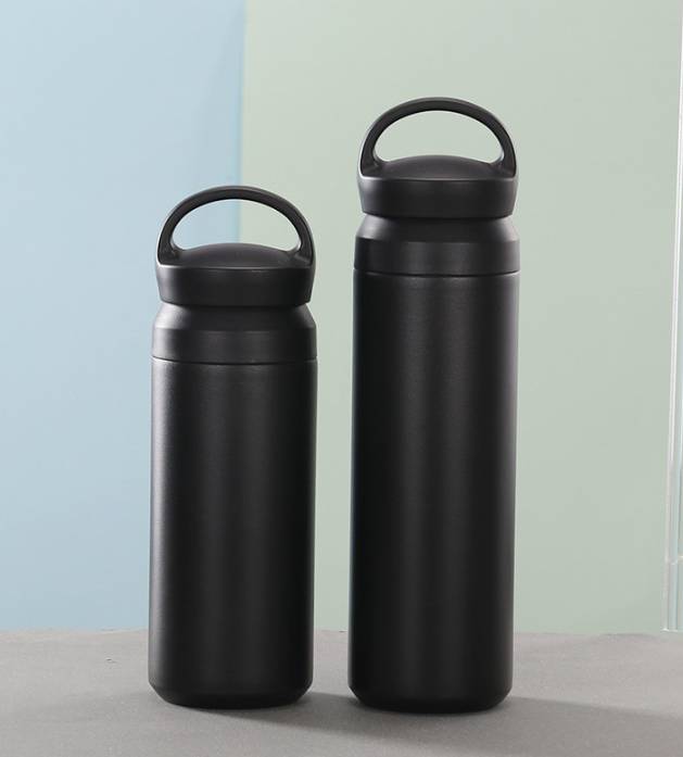 Stainless Steel Strap Handle Travel Coffee Cup Insulated Bottle