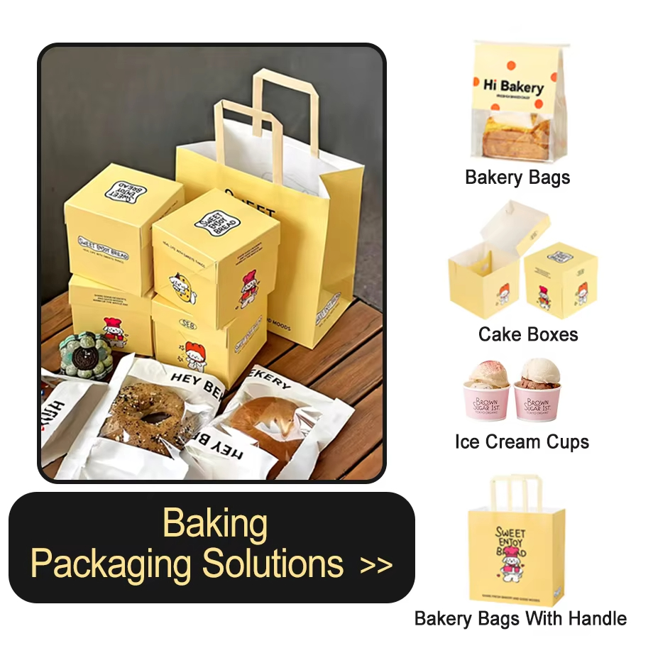 HUIYOU Kraft Paper Packaging for Cakes and Desserts with Custom Printing