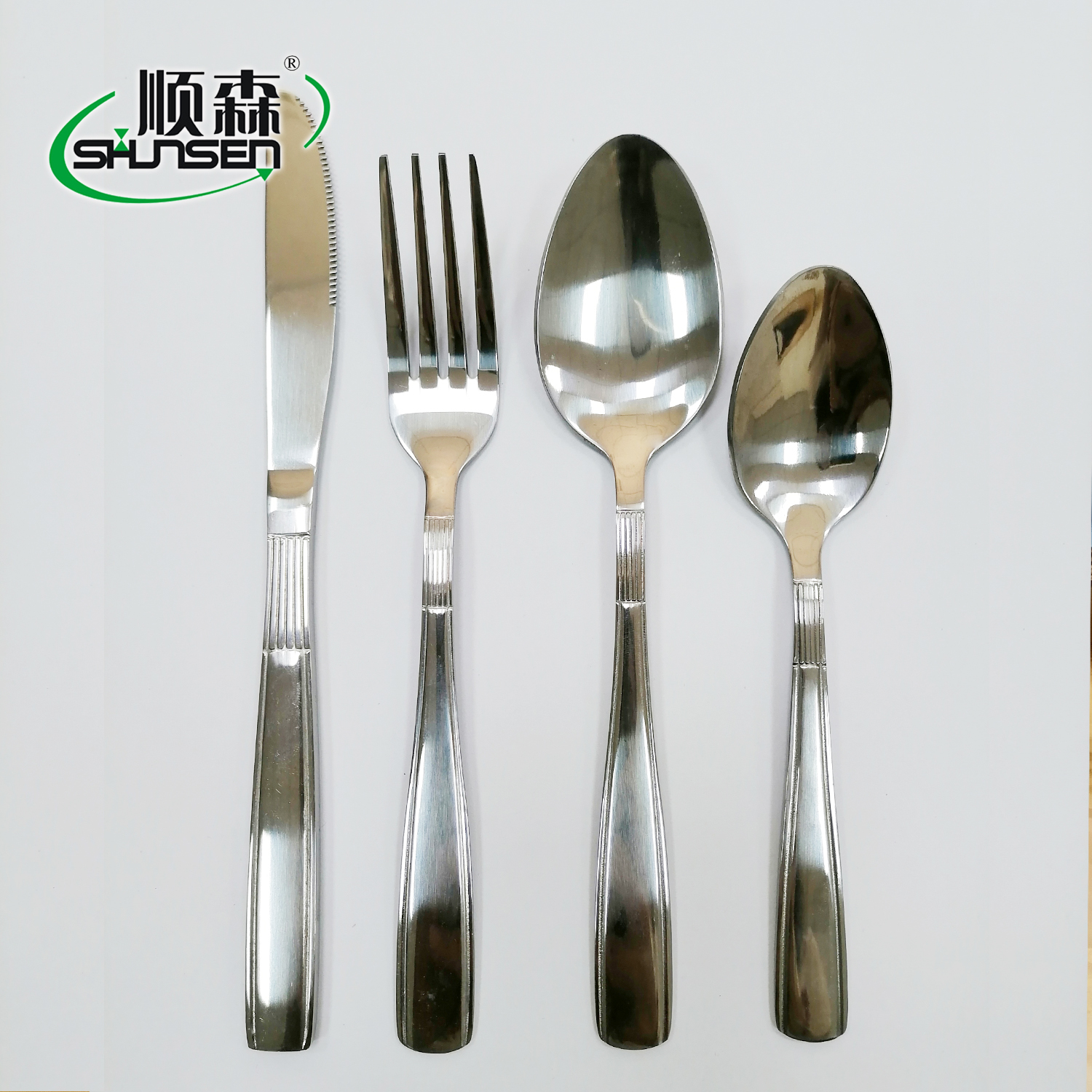 South American style plastic handle stainless steel cutlery set