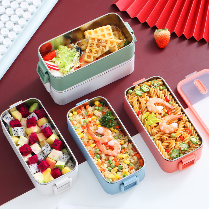 Large Capacity 304 Stainless Steel Double-Layer Insulated Lunch Box