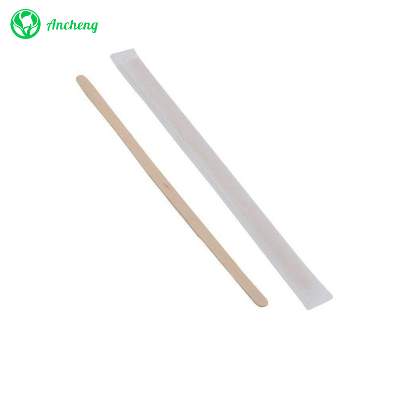 Disposable wooden coffee stirrers