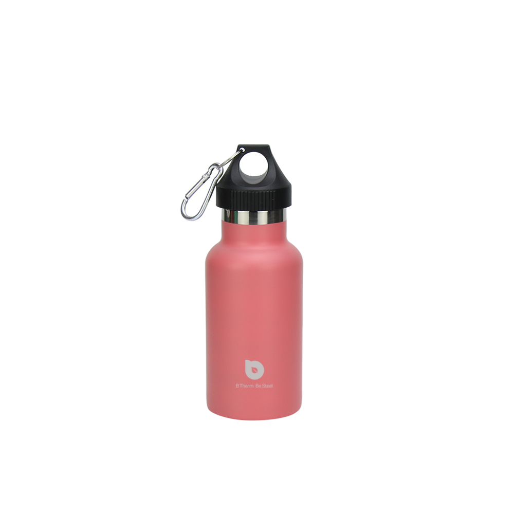 Stainless Steel Vacuum Insulated Sport Water Bottle with Carabiner, 350 ml
