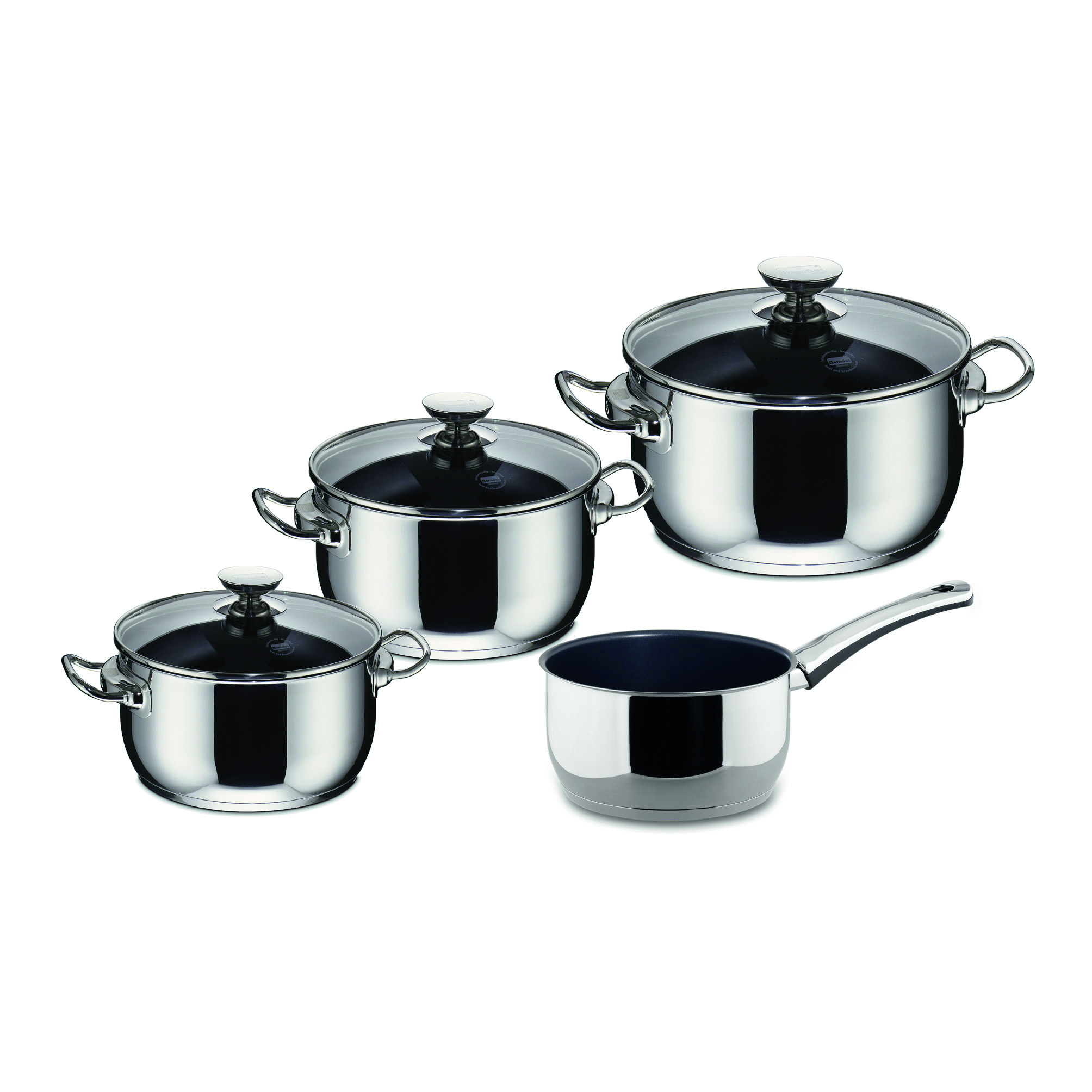 Berndes 4-piece cookware set with glass lid
