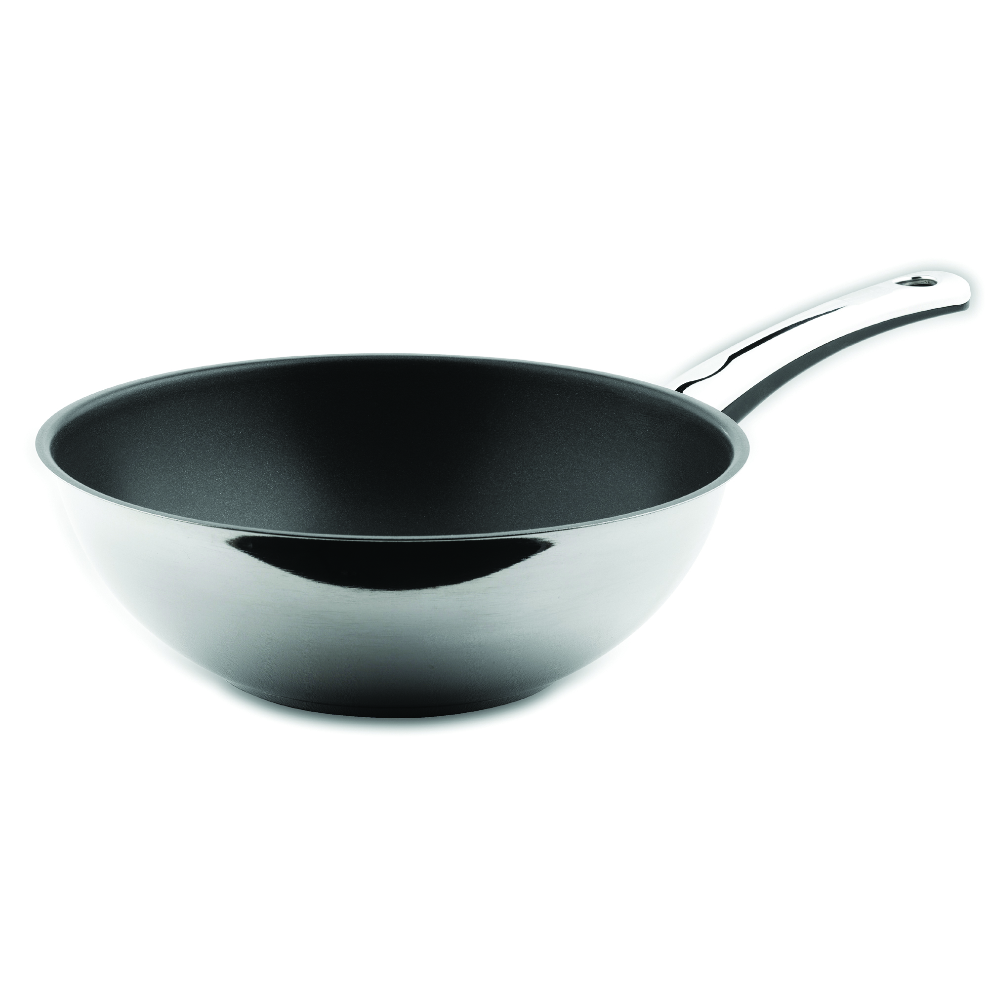 Berndes Stainless Steel Wok with Glass Lid and Non-Stick Coating