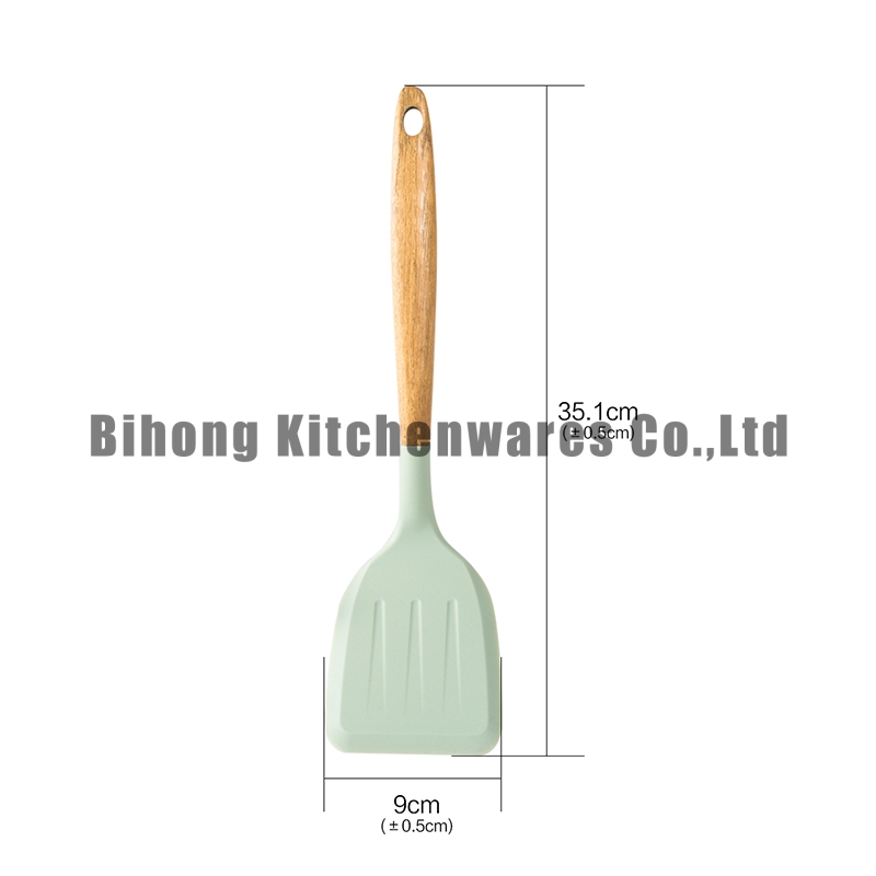 Silicone and Nylon Slotted Turner with Teak Handle