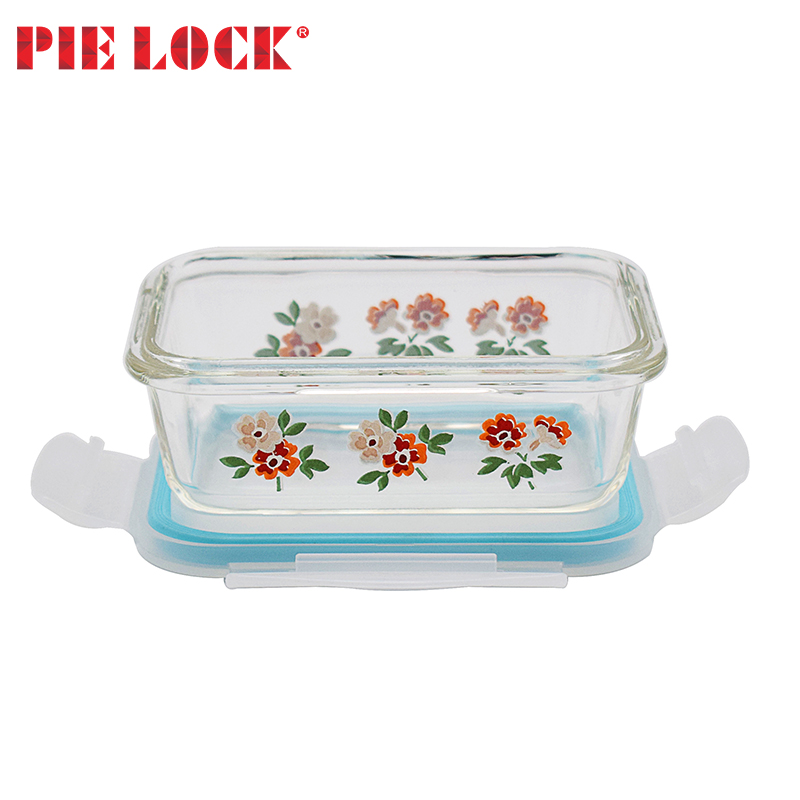 Square Glass Food Container Decoration Firing