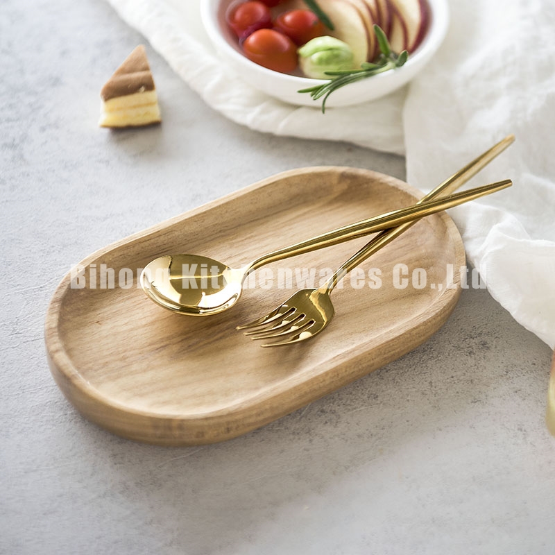 Oval Serving Tray with 2-Piece Cutlery Set