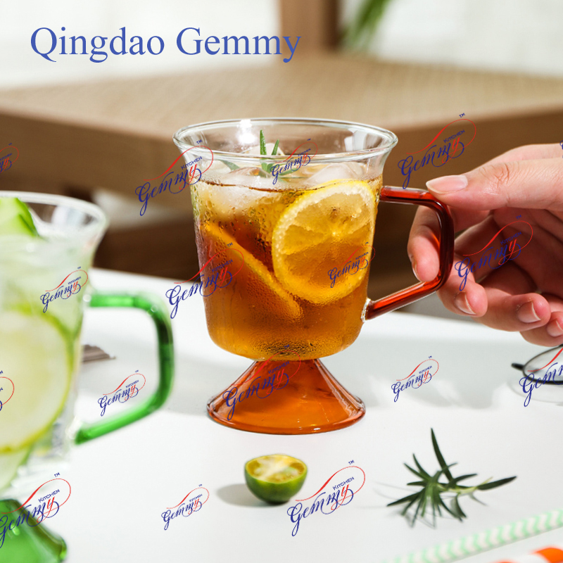 Colored Double Wall High Borosilicate Glass Tumbler