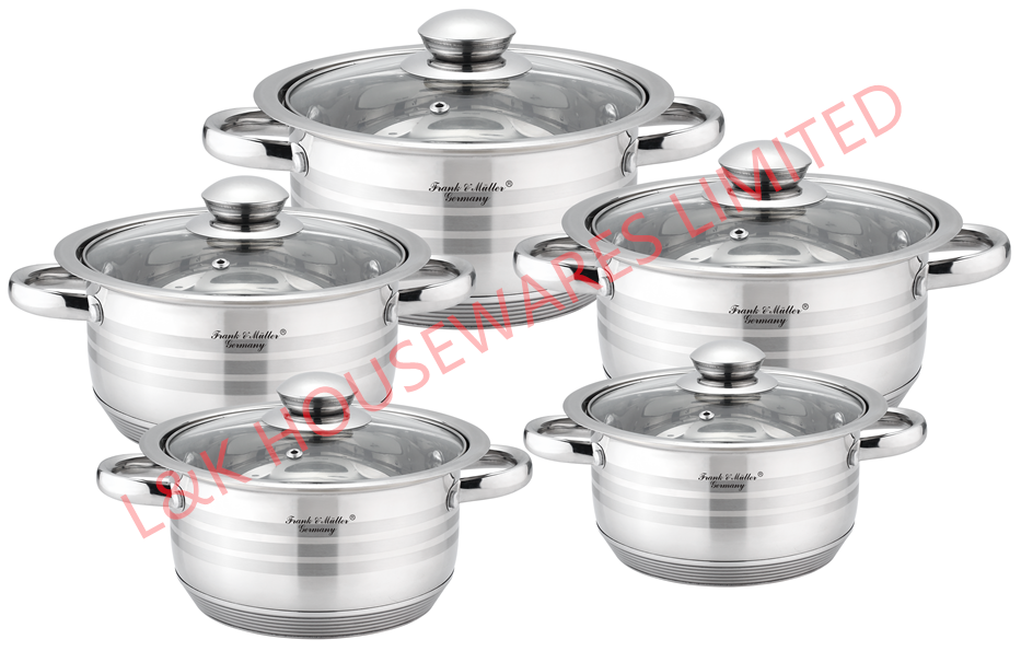 10-piece wide edge cookware set