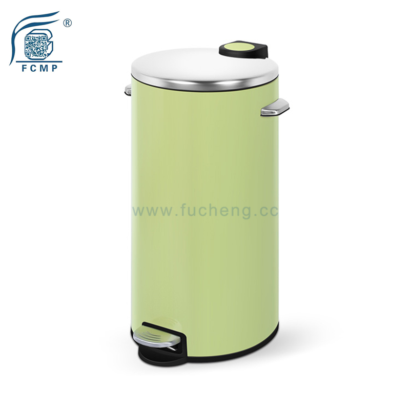 Round Stainless Steel Kitchen Pedal Trash Can