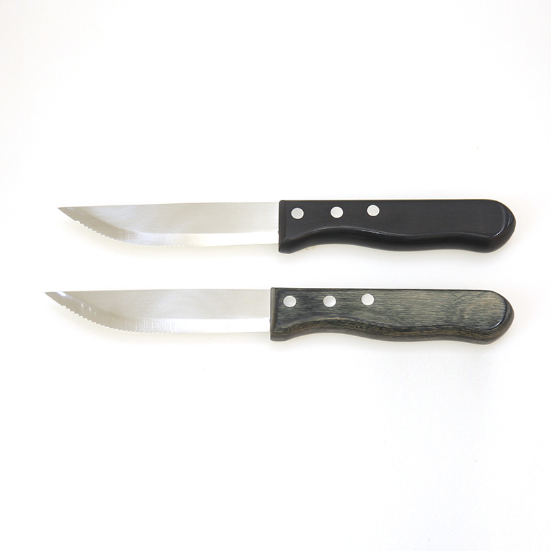 6-Piece Jumbo Steak Knife Set with Wood Handles
