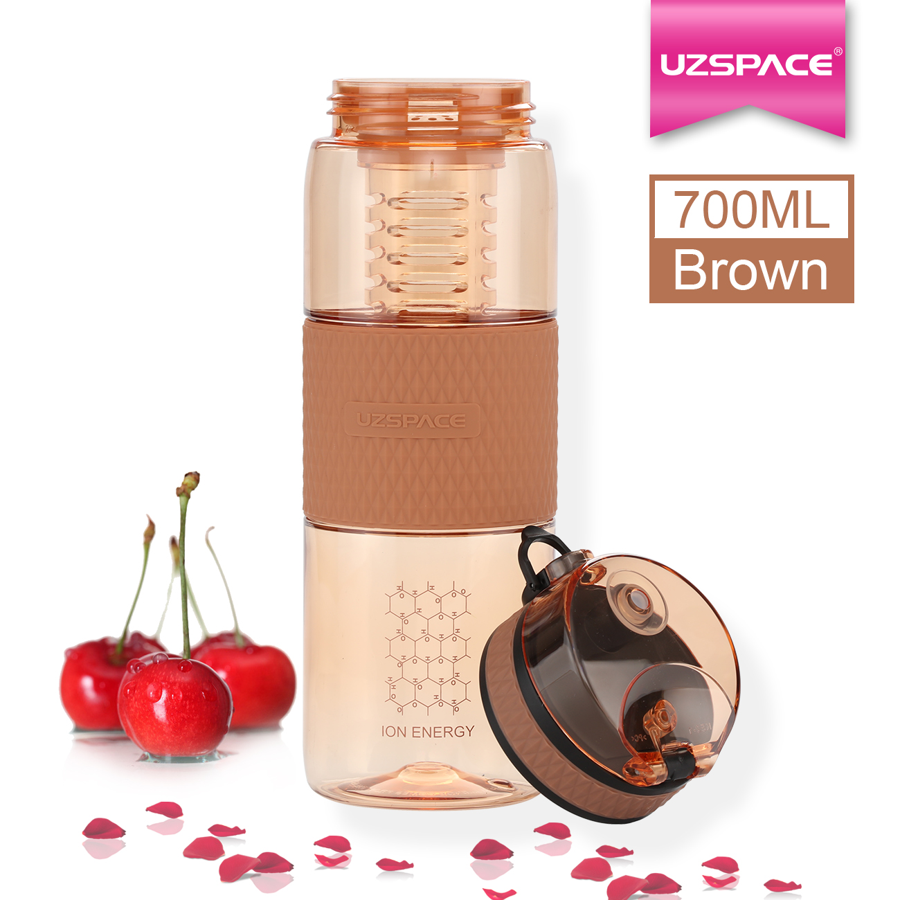 UZSPACE 700ml Tritan BPA-Free Leakproof Plastic Water Bottle with Infuser