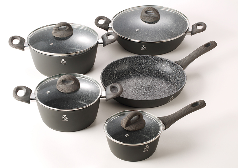 8-Piece Forged Granite Cookware Set