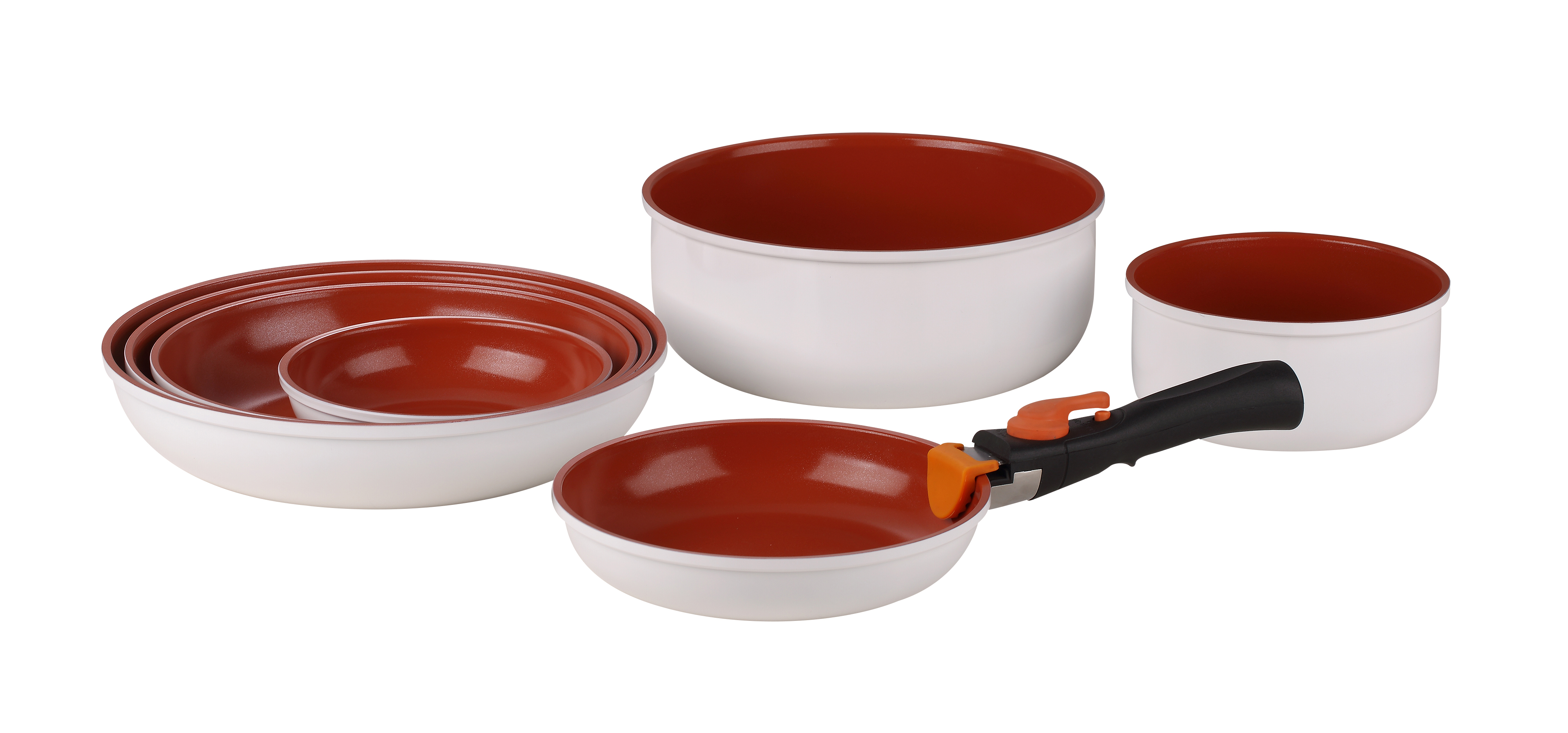 8-Piece Aluminum Cookware Set with Roll Edge