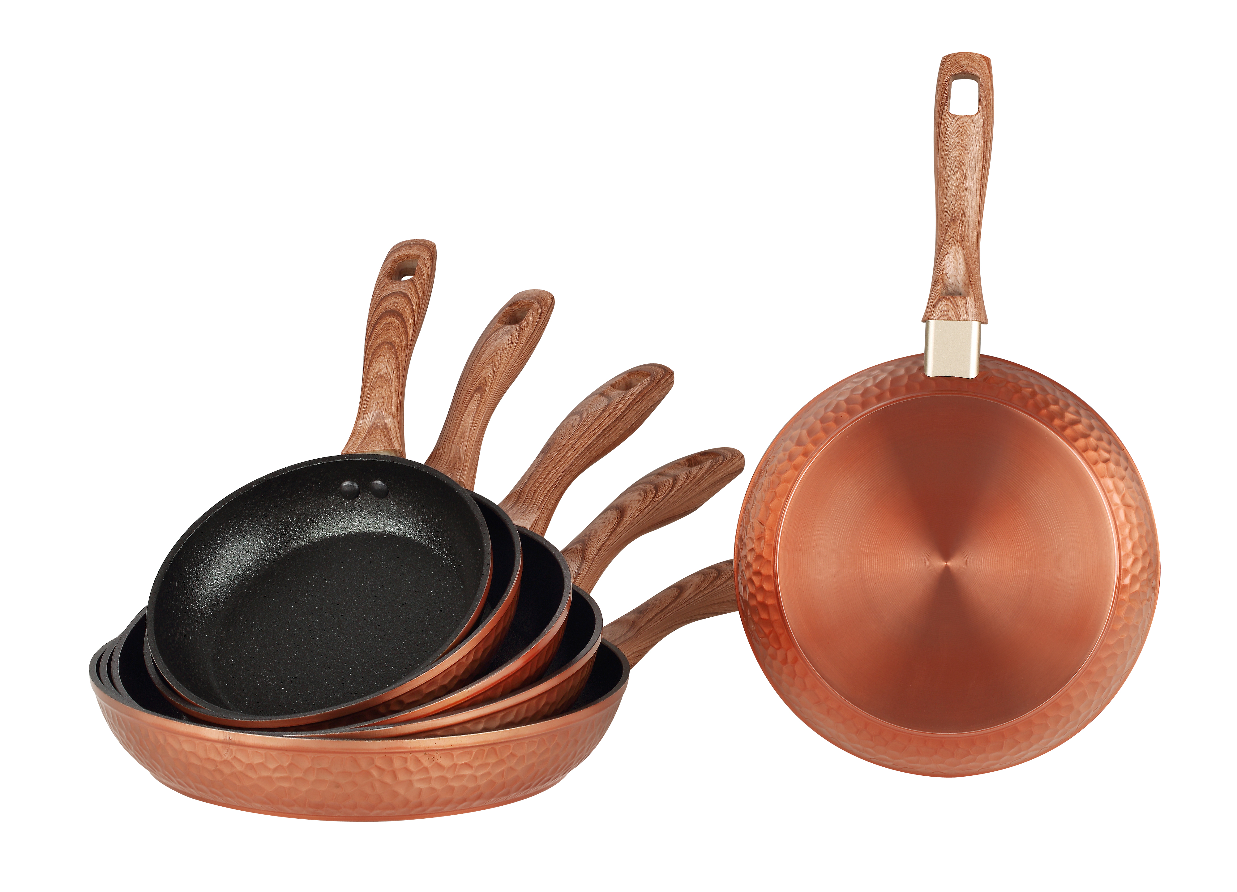 6-Piece Forged Fry Pan Set with Hammered Design