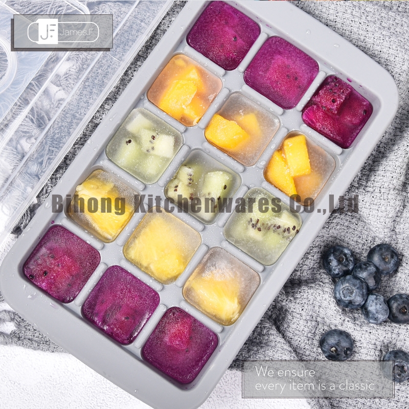 15-Hole Silicone Ice Cube Tray with Easy Push Release