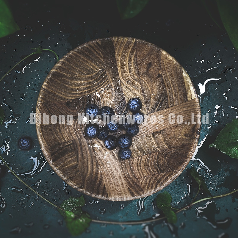 8" Teak Wood End-Grain Bowl