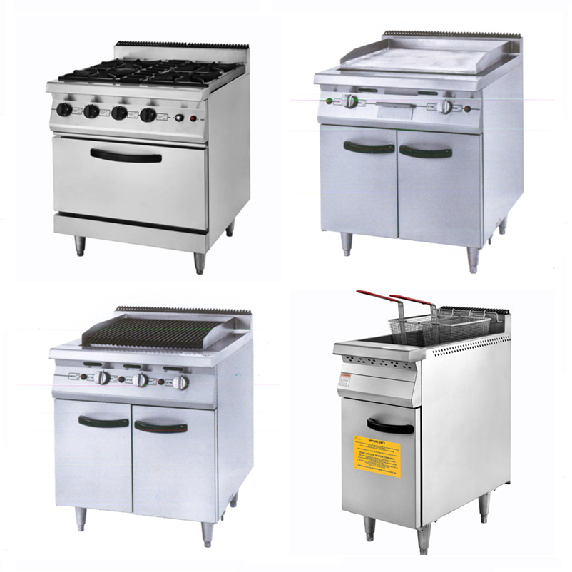 LPG/NG Gas Range with Oven, Griddle, Lava Rock Grill, or Fryer