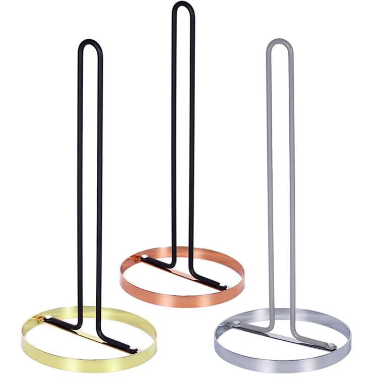 Wholesale Classic Kitchen Standing Copper Plated Steel Roll Paper Towel Holder