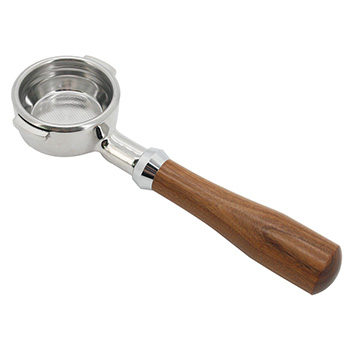 Stainless Steel Bottomless Portafilter with Wooden Handle