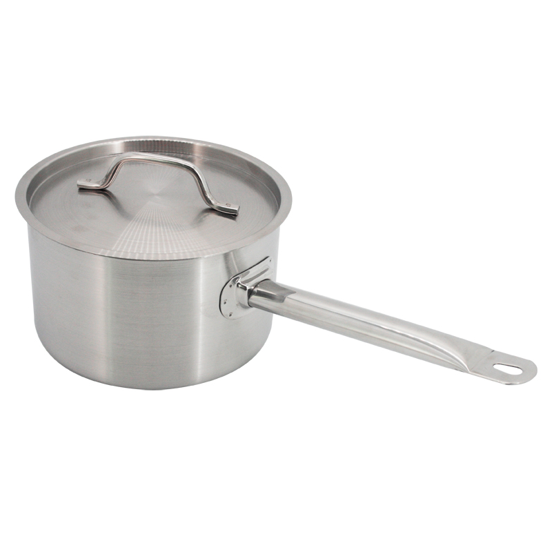 Stainless Steel Deep Sauce Pan with Lid and Single Handle